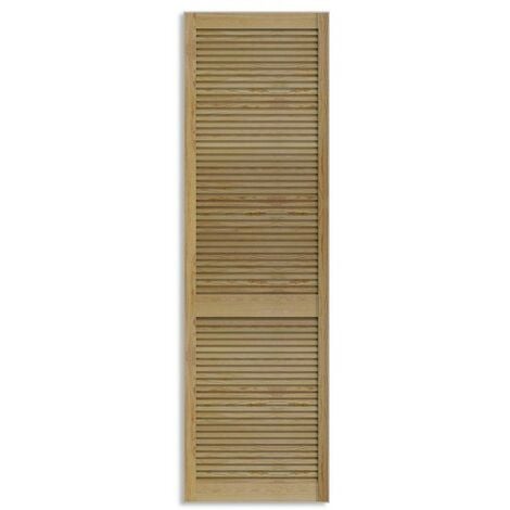 Porte De Placard Naturel Persiennee 201,3 X 39,4 Cm