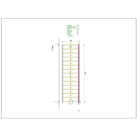 Escalier Droit En Sapin économique - Kit Recoupable Woodup-sans Rampe   Avec Contremarches  285 Cm
