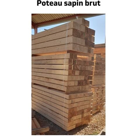 Poteau Sapin Rabote Longueur 200 Cm / Section 9 x 9 Cm