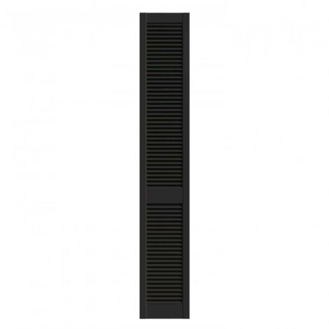 Porte De Placard Persiennee Laquee Noires 201,3 X 39,4 Cm