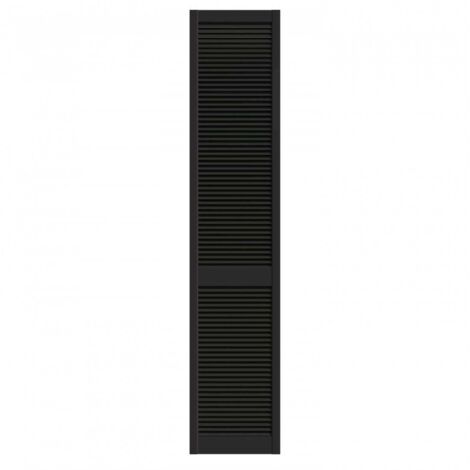 Porte De Placard Persiennee Laquee Noires 201,3 X 39,4 Cm