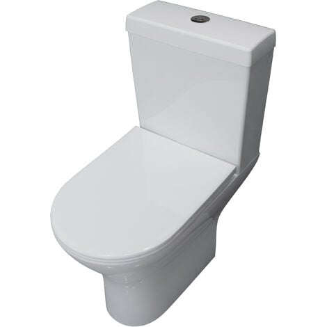 AICA Modern Close Coupled Toilet Short Projection Soft Close Seat Bathroom WC