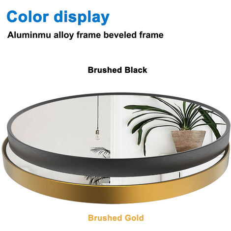 Round Framed Bathroom Mirrors Large Circle Mirror Wall Vanity Mirror Hanging Makeup Mirror Decoration for Bathroom Bedroom Living Room - 800mm Gold Framed