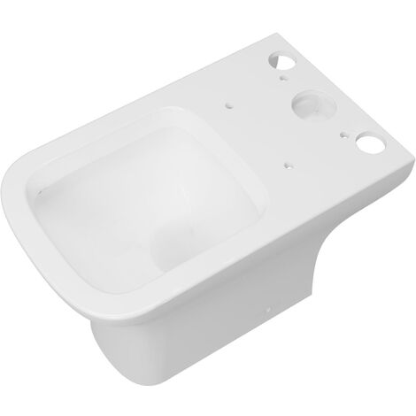 AICA Bathroom Square Close Coupled Toilet Pan Soft Close Seat Ceramic WC