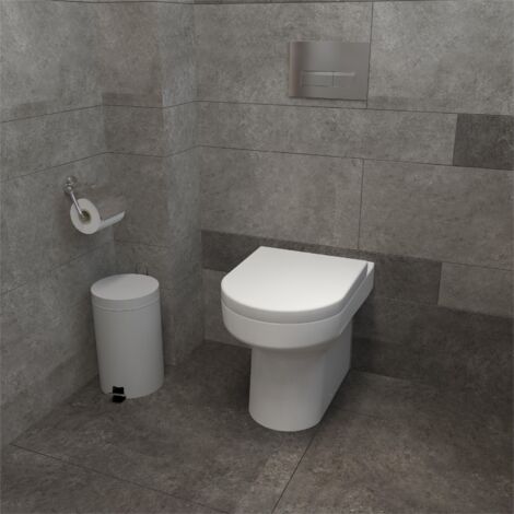 AICA Bathroom Back to Wall Toilet Modern Pan Soft Close Seat Space Saving (1/5)