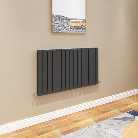 AICA Flat Panel Radiator 600x1020mm Central Heating Double Horizontal Stylish Black (1/5)