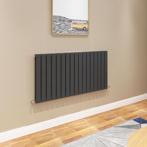 AICA Flat Panel Radiator 600x1156mm Central Heating Double Horizontal Stylish Black
