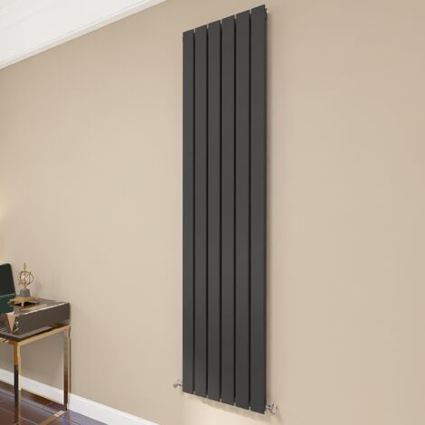 AICA Flat Panel Radiator 1800x408mm Central Heating Double Vertical Stylish Black (1/5)