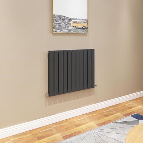 AICA Flat Panel Radiator 600x748mm Central Heating Double Horizontal Stylish Black