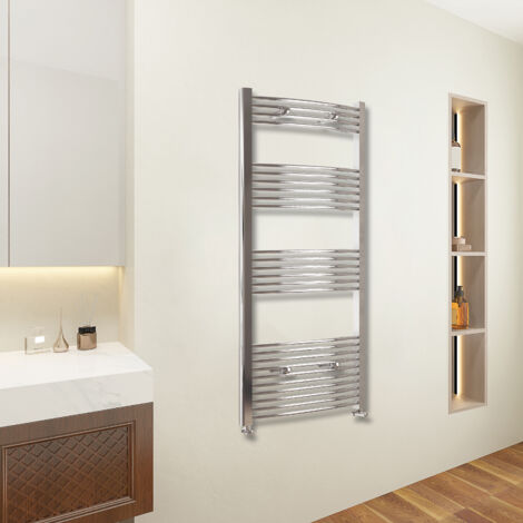 AICA 1600x500mm(HxW) Chrome Curved Center Heated Towel Track Heated Towel Radiator