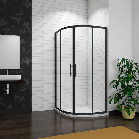 Matt black Frame 900x900x1850mm Equal Quadrant Shower Enclosure Cubicle