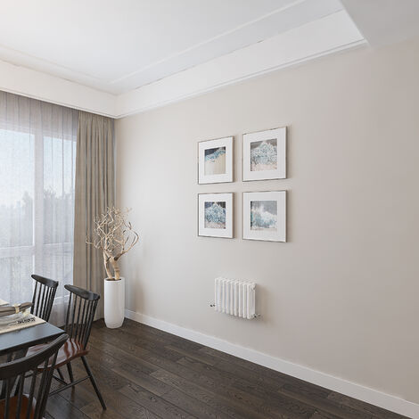 AICA 300x425mm 3 Column Horizontal White Radiator Central Heating Cast Iron Style