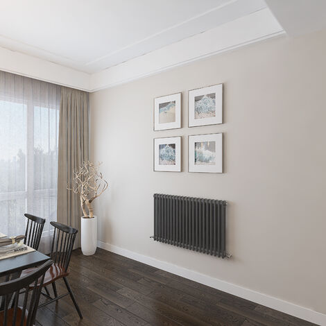 AICA 600x1010mm 2 Column Horizontal Anthracite Radiator Central Heating Cast Iron Style