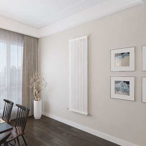 AICA 1800x560mm 2 Column Vertical White Radiator Central Heating Cast Iron Style