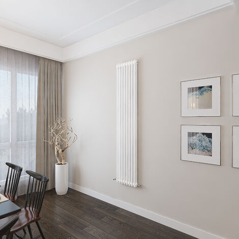 AICA 1800x380mm 2 Column Vertical White Radiator Central Heating Cast Iron Style