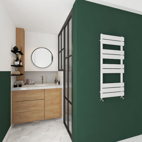 AICA Bathroom Towel Rail Radiator Central Heating 1000x450mm Black (1/5)