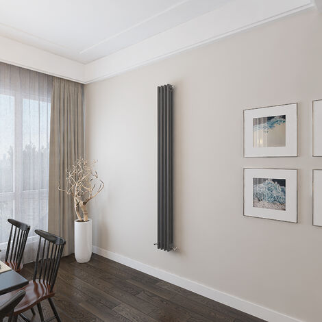 AICA 1800x200mm 3 Column Vertical Anthracite Radiator Central Heating Cast Iron Style (1/4)