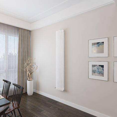 AICA 1800x290mm 3 Column Vertical White Radiator Central Heating Cast Iron Style