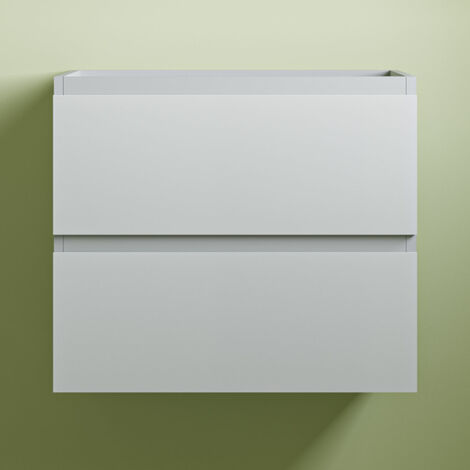 Wall Hung 2 Drawers Bathroom Vanity Unit without Basin Flat Pack - 600mm Matt White