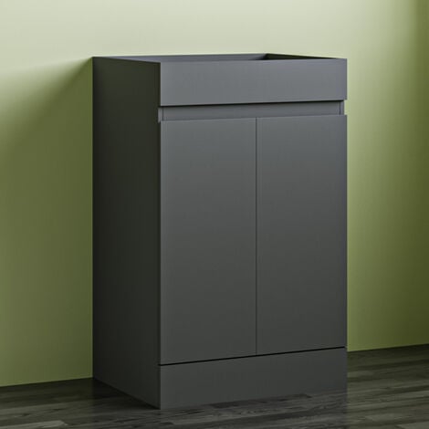 Freestanding Bathroom Vanity Unit without Basin Flat Pack - Matt Grey 500mm