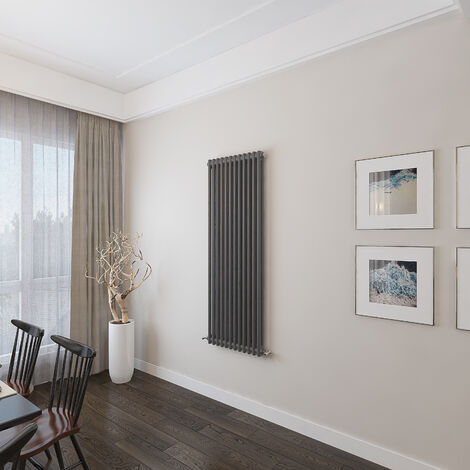 AICA 1500x560mm 2 Column Vertical Anthracite Radiator Central Heating Cast Iron Style