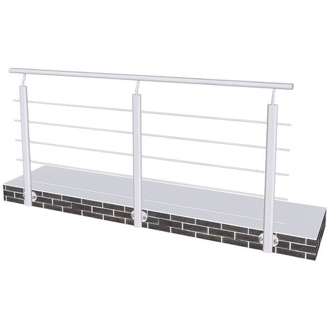 Aica 2mx0.87m Matt silver Mobility Adjustable Aluminum Handrail suitable for Steps/Stairs Side Walls