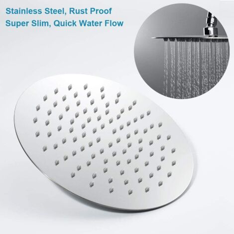 AICA Bathroom Exposed Thermostatic Shower Mixer Twin Head Round Bar Set Chrome