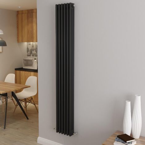 AICA 1800x290mm 3 Column Vertical Black Radiator Central Heating Cast Iron Style (1/5)