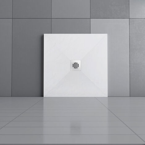 Aica 760x760x30mm Square Shower Tray Drain cover stainless steel strip
