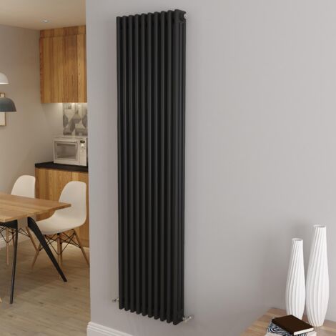 AICA 1800x470mm 3 Column Vertical Black Radiator Central Heating Cast Iron Style (1/5)