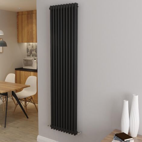 AICA 1800x470mm 2 Column Vertical Black Radiator Central Heating Cast Iron Style (1/5)