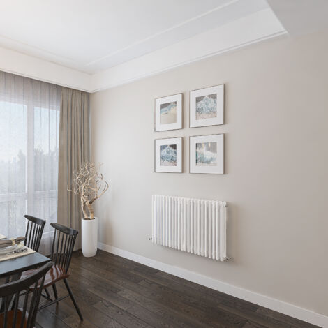 AICA 600x1010mm 3 Column Horizontal White Radiator Central Heating Cast Iron Style
