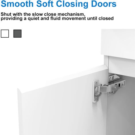 High Gloss White MDF Vanity Unitгм500385mm, FloorstandingгмDetachableгмSoft CloseгмDual-doorгм+ 510400mm White Thick Ceramic Basin