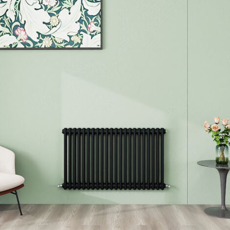 AICA 600x1010mm 2 Column Horizontal Black Radiator Central Heating Cast Iron Style