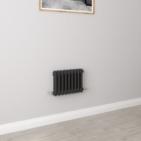 AICA 300x425mm 2 Column Horizontal Black Radiator Central Heating Cast Iron Style