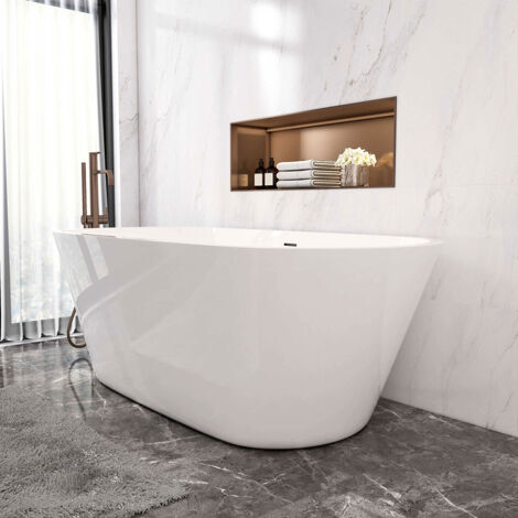 Aica Modern Designer Bathroom Freestanding Double Ended Bath Bathtub 1700x800mm