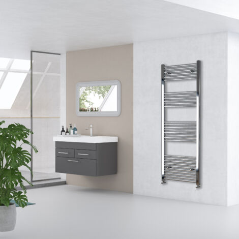 AICA 800x500mm(HxW) Chrome Straight Central Heating Towel Rail Radiator (1/5)