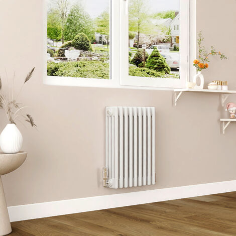 AICA 600x425mm White Horizontal Traditional Radiator Cast Iron 4 Column Heating UK (1/5)