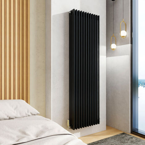 AICA 1800x560mm Black Vertical Traditional Radiator Cast Iron 4 Column Heating UK (1/5)