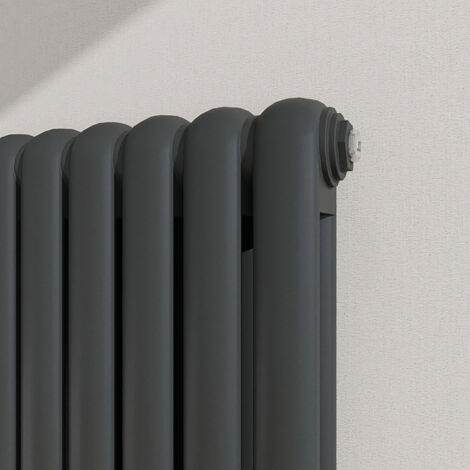 Curved Feature Radiator AICA Curved Vertica Double Column Oval Radiator 1800x504mm - Anthracite
