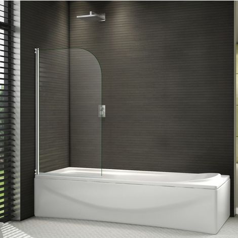 AICA 180 Pivot 1000x1400mm Shower Bath Screen Over 5mm Glass Door Panel Towel Rail 
