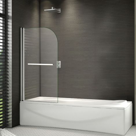 Aica 800x1500mm 180 Degree Pivot Shower Bath Screen EasyClean Glass Door Panel