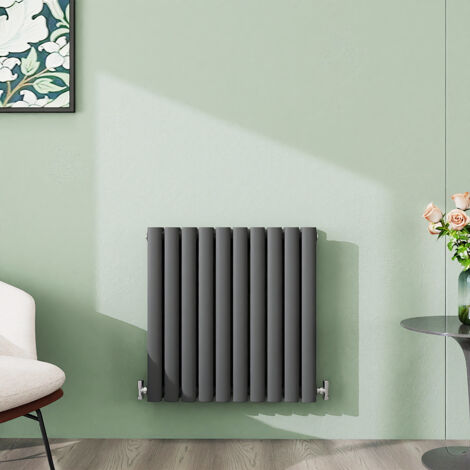 Designer Radiator 600x590mm Double Oval Column Horizontal Anthracite