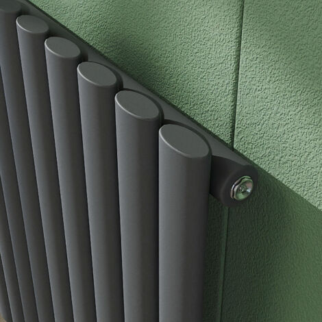AICA 1600x236mm Anthracite Vertical Designer Radiator Single Oval Column Heating UK