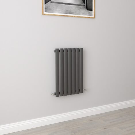 AICA Oval Column Designer Radiator Central Heating Horizontal 600x413mm Single Anthracite