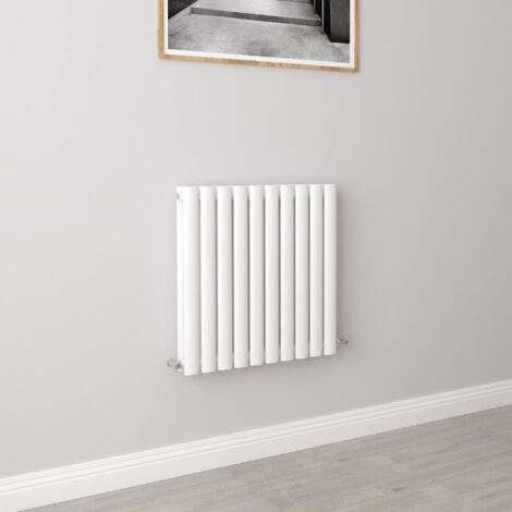 AICA Oval Column Designer Radiator Central Heating Horizontal 600x590mm Double White