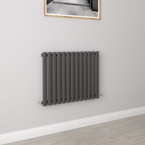 AICA Oval Column Designer Radiator Central Heating Horizontal 600x767mm Single Anthracite