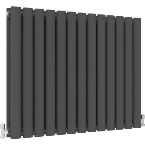 AICA Oval Column Designer Radiator Central Heating Horizontal 600x767mm Double Anthracite
