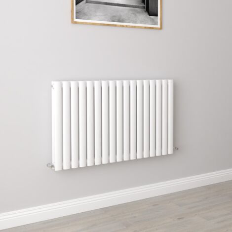 AICA Oval Column Designer Radiator Central Heating Horizontal 600x1003mm Double White