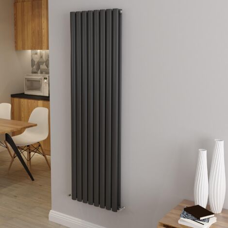 AICA Oval Column Designer Radiator Central Heating Vertical 1600x472mm Double Anthracite